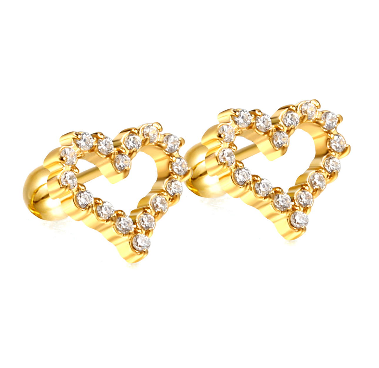 Gold Sparkly Hearts