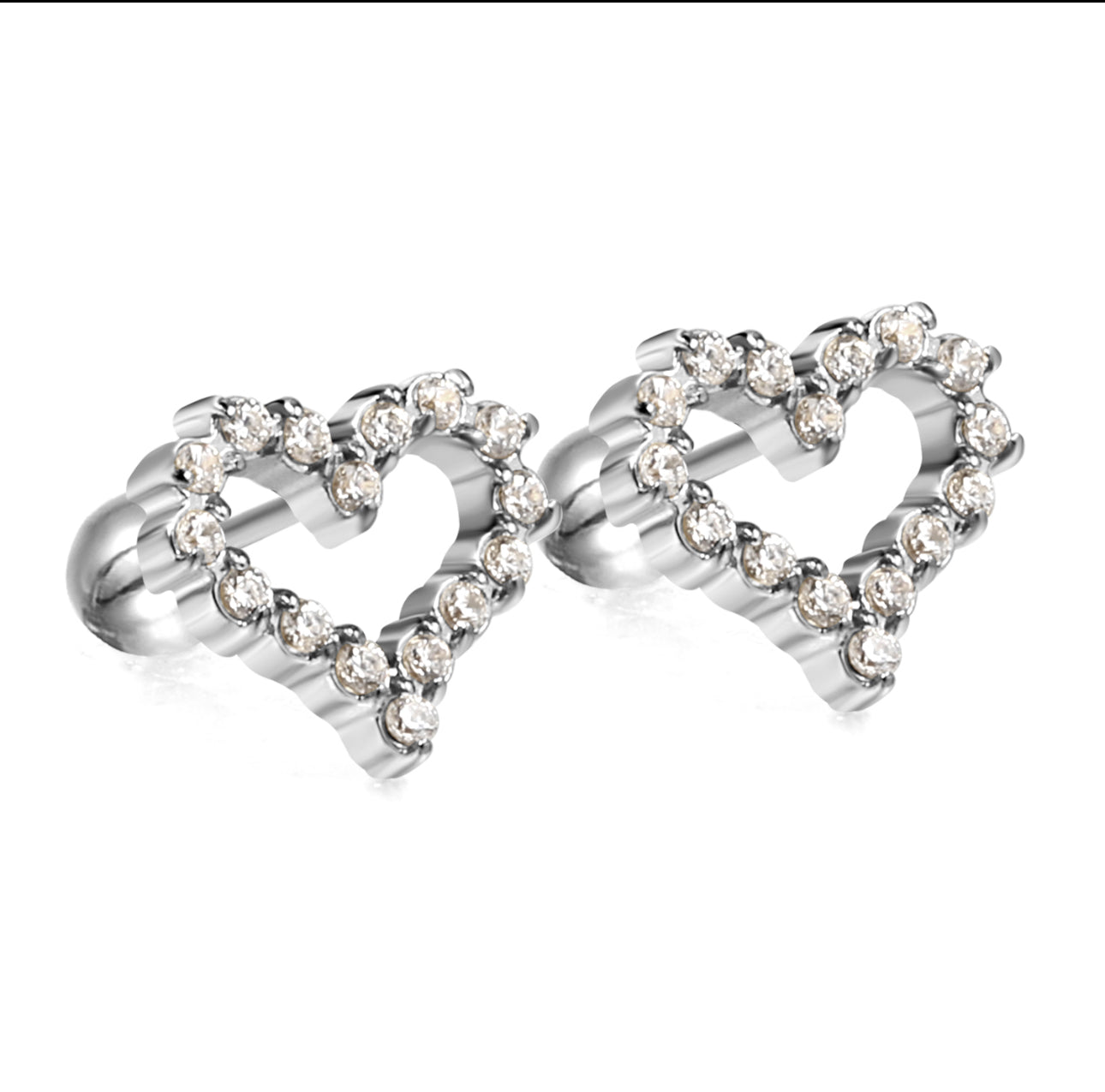 Silver Sparkly Hearts