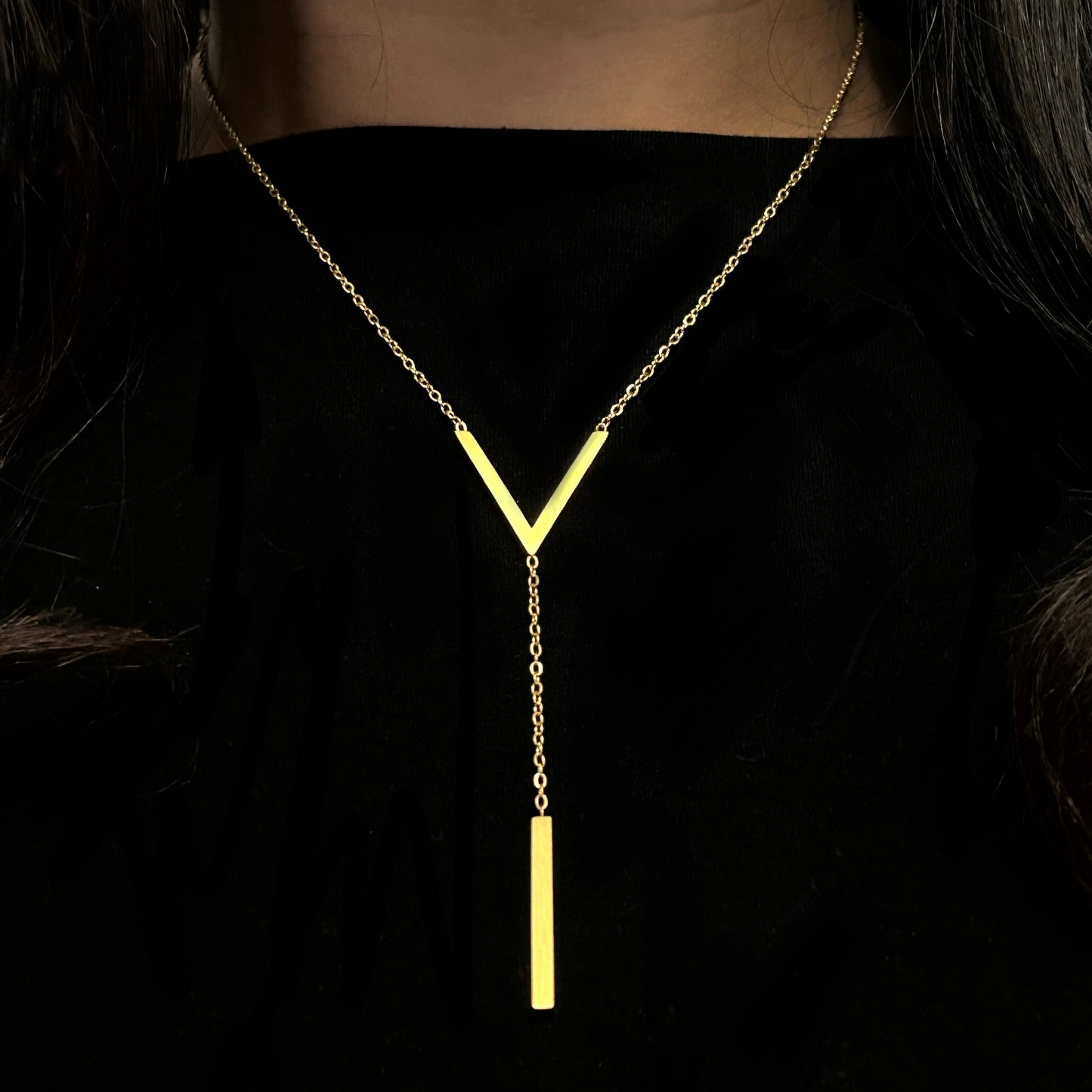 Gold V-Drop Necklace