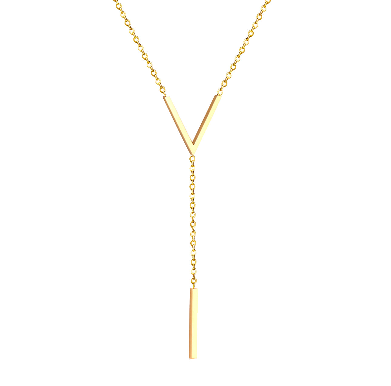 Gold V-Drop Necklace