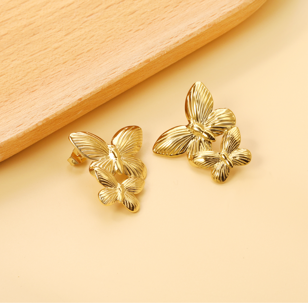 Golden Butterfly Earrings