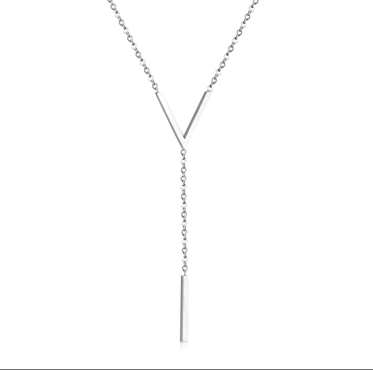 Silver V-Drop Necklace
