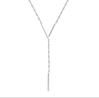Silver V-Drop Necklace