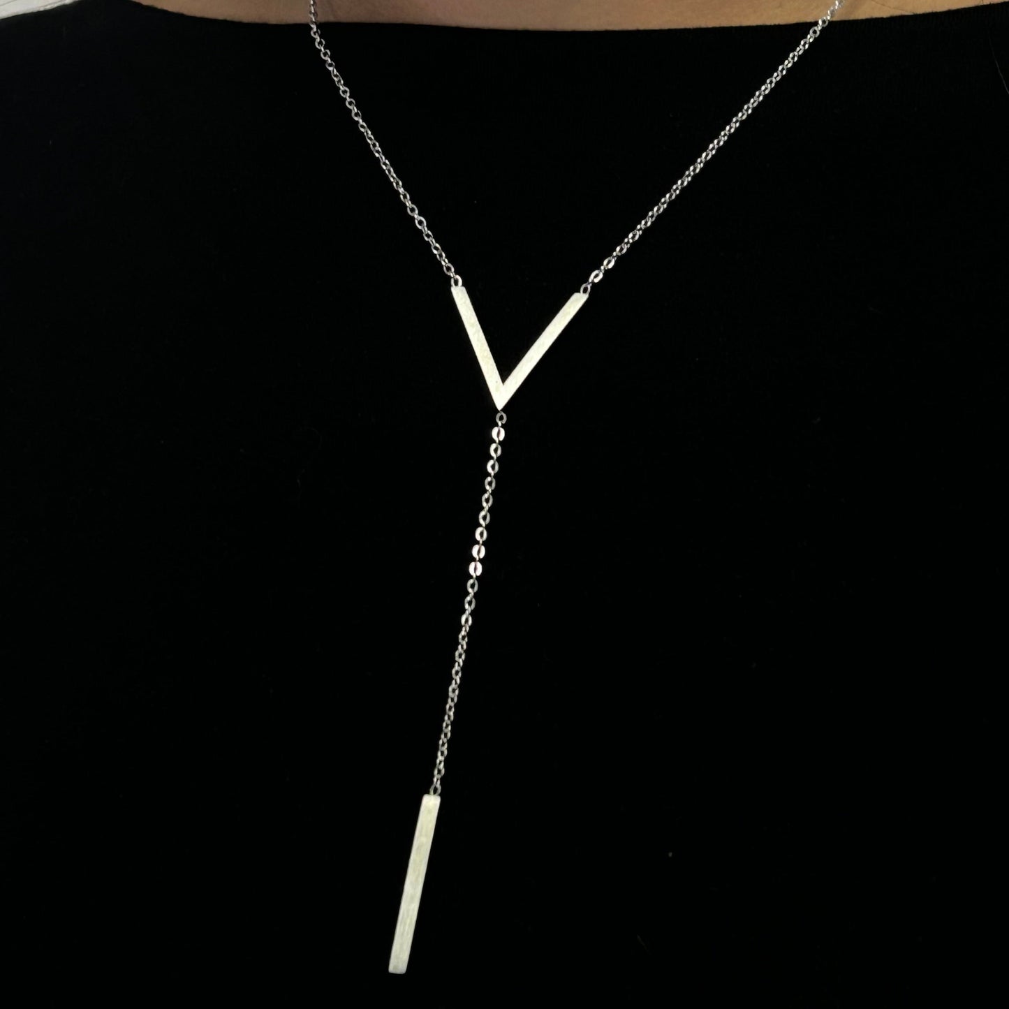 Silver V-Drop Necklace
