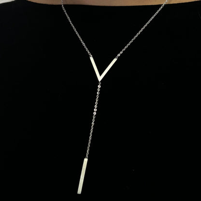 Silver V-Drop Necklace