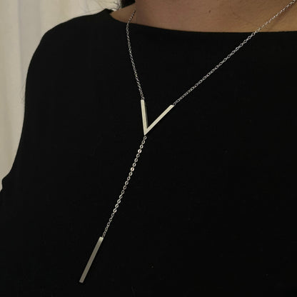 Silver V-Drop Necklace