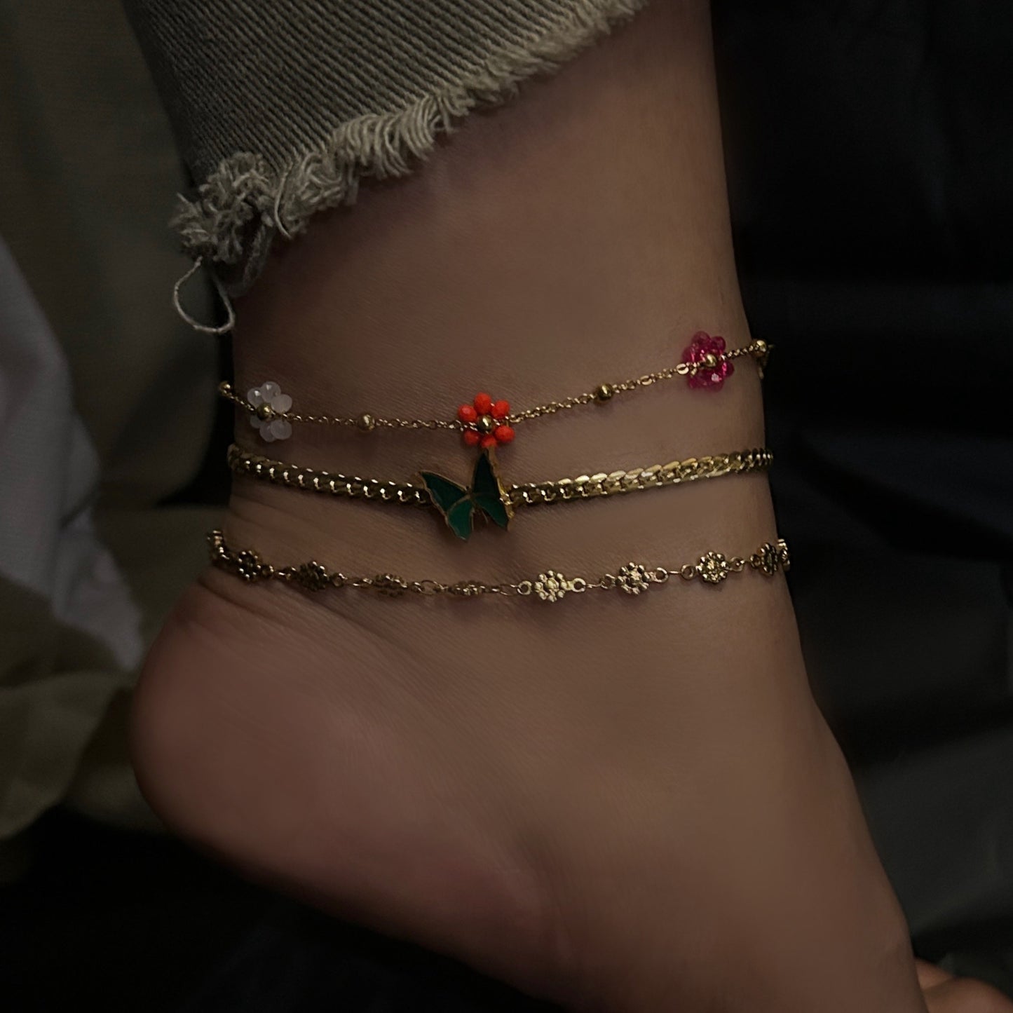 Dainty Floral Anklet